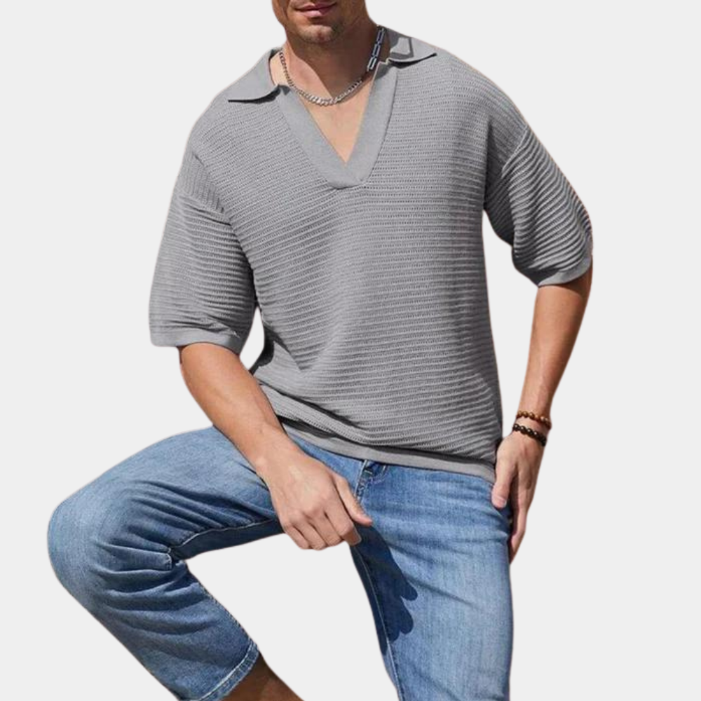 Alvin - Men's Summer V-Neck T-Shirt for Spring and Summer