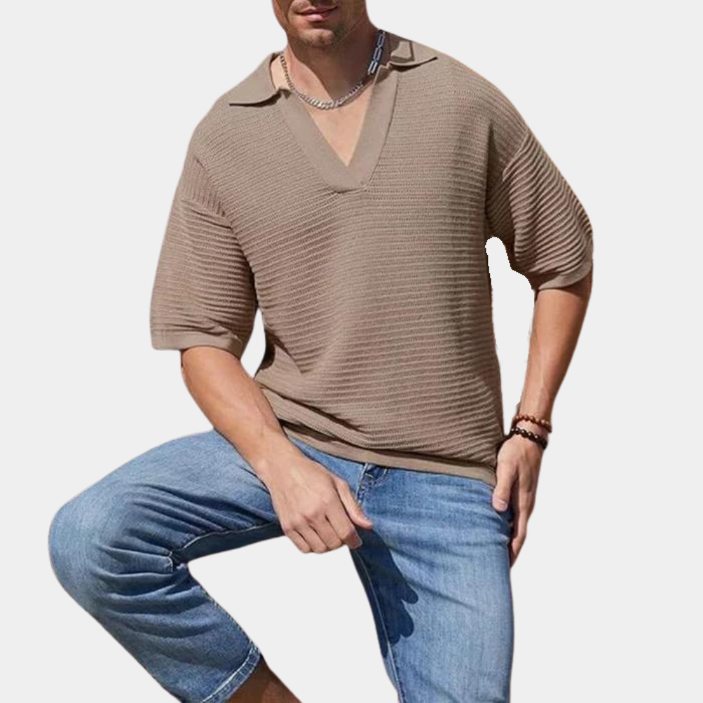 Alvin - Men's Summer V-Neck T-Shirt for Spring and Summer