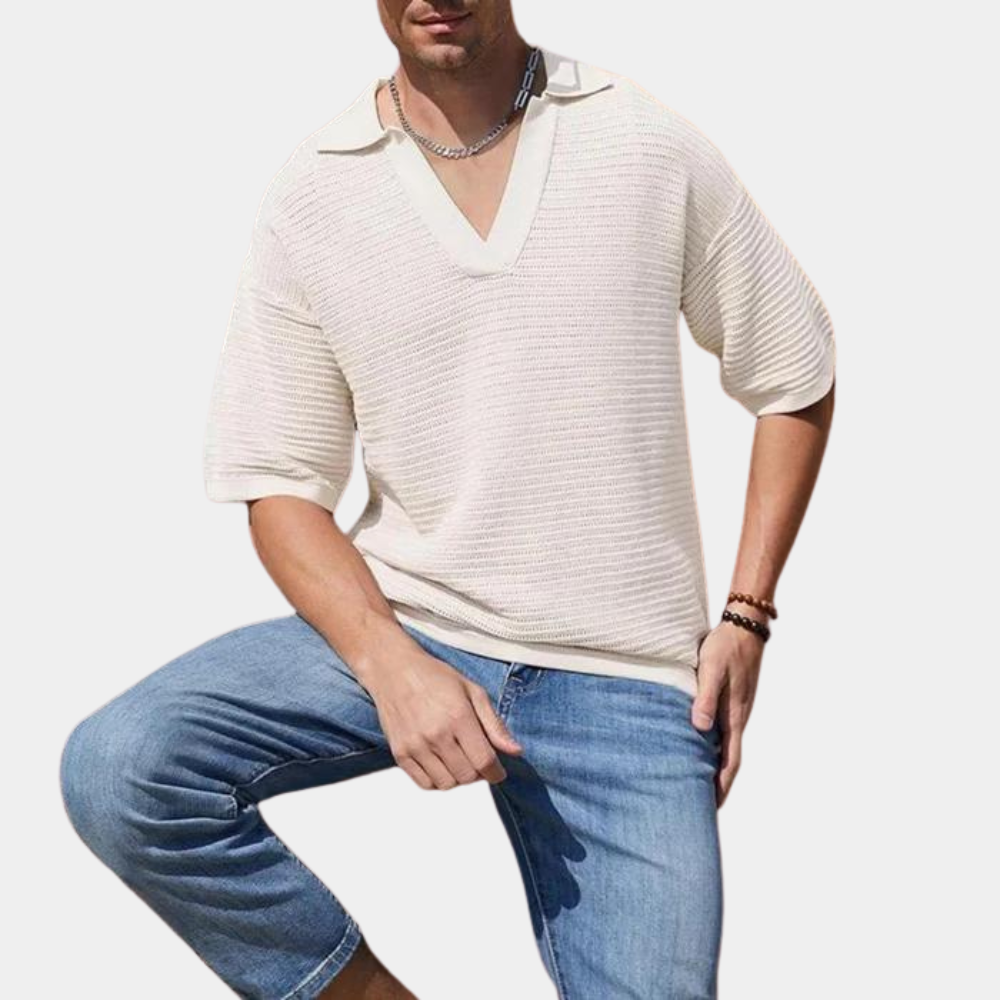 Alvin - Men's Summer V-Neck T-Shirt for Spring and Summer