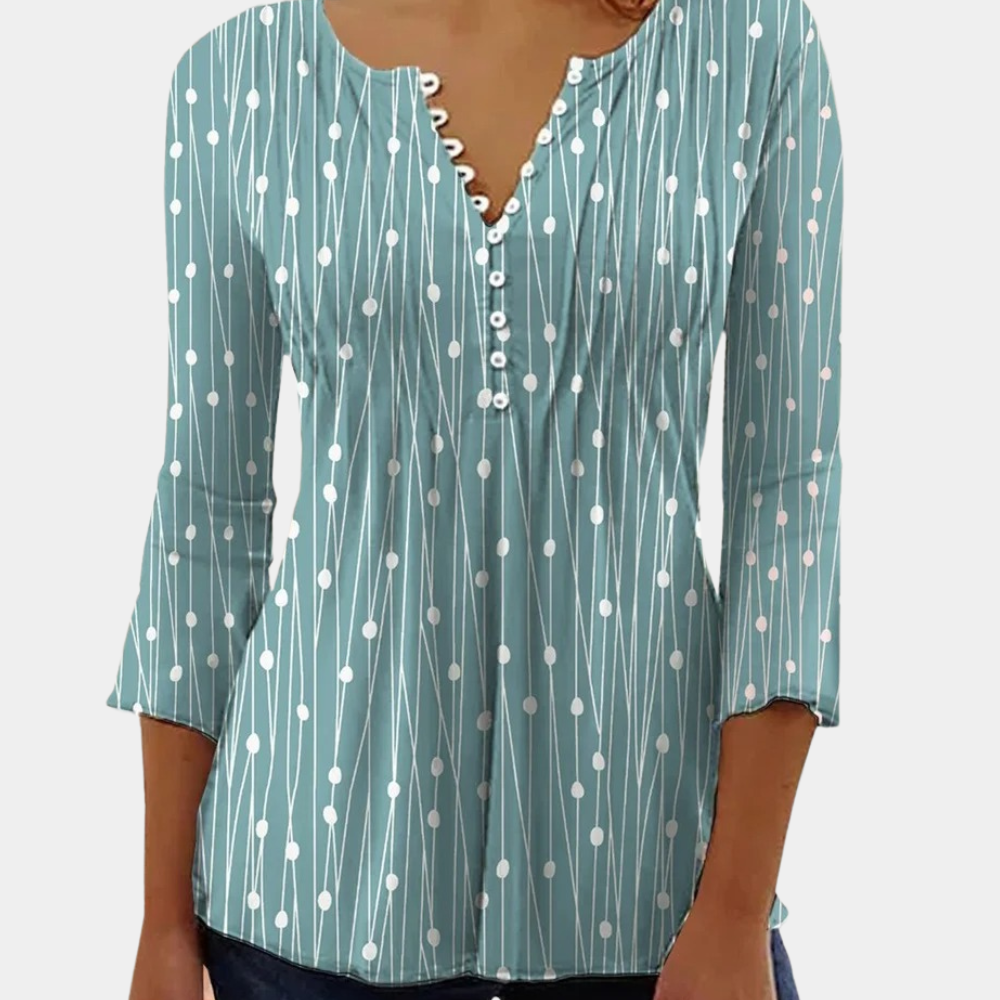 Zara - Lightweight Women's Blouse with Dots for Summer