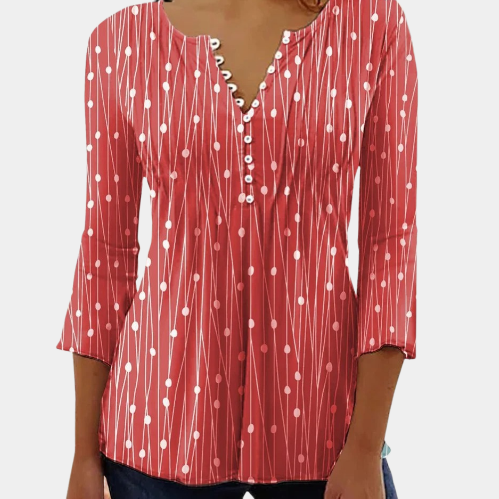 Zara - Lightweight Women's Blouse with Dots for Summer
