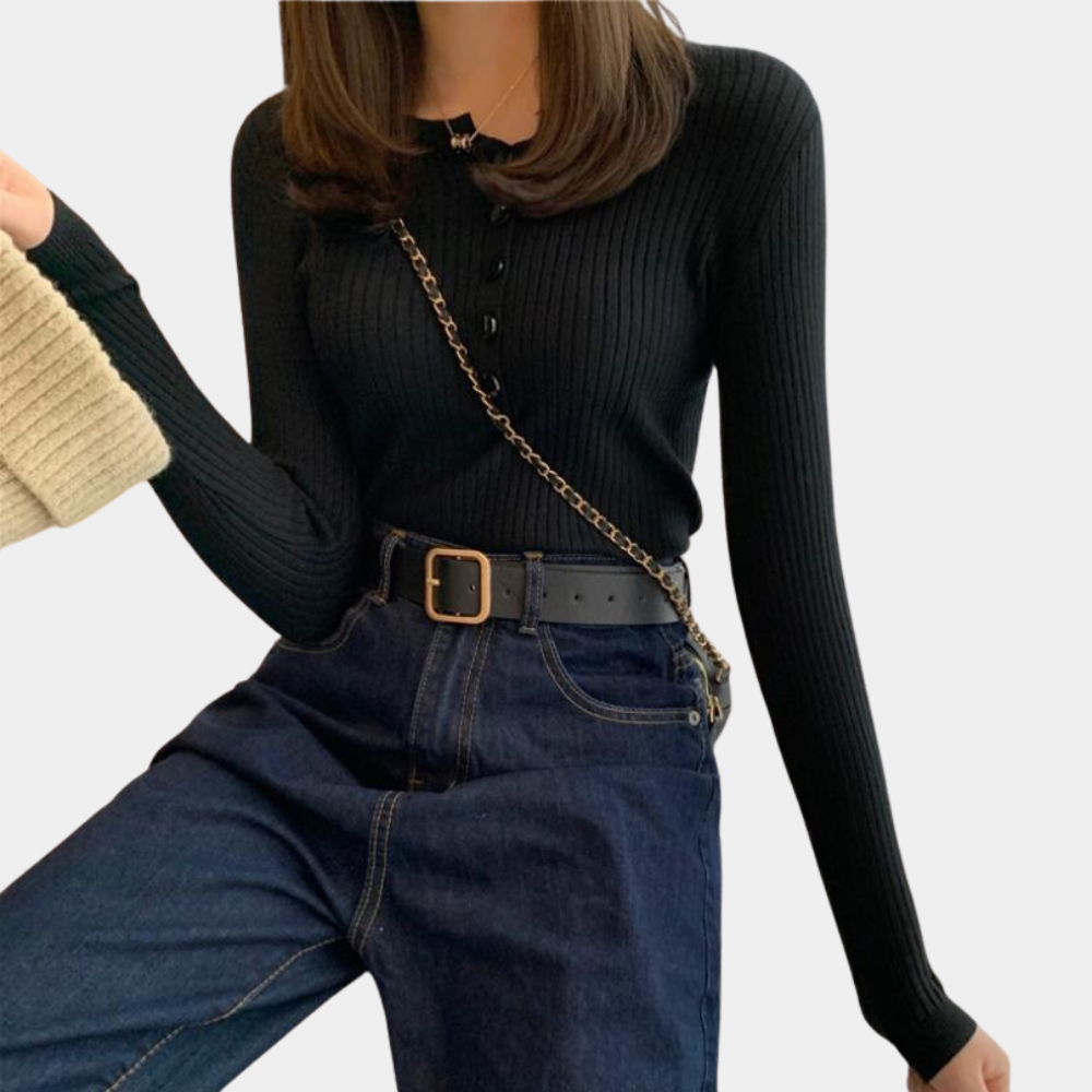 Aija - Stretchy and Ribbed Women's Jumper for Summer