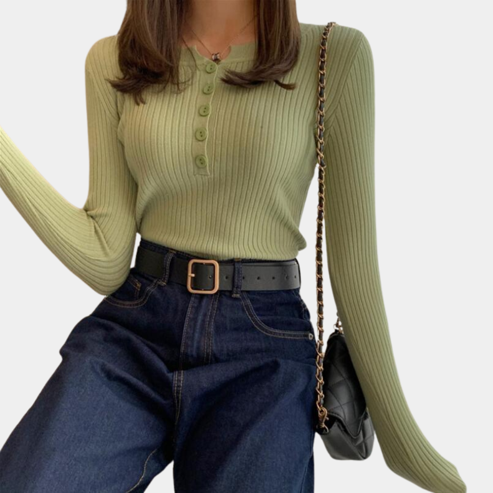 Aija - Stretchy and Ribbed Women's Jumper for Summer