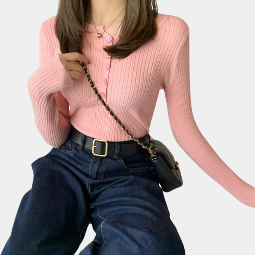 Aija - Stretchy and Ribbed Women's Jumper for Summer