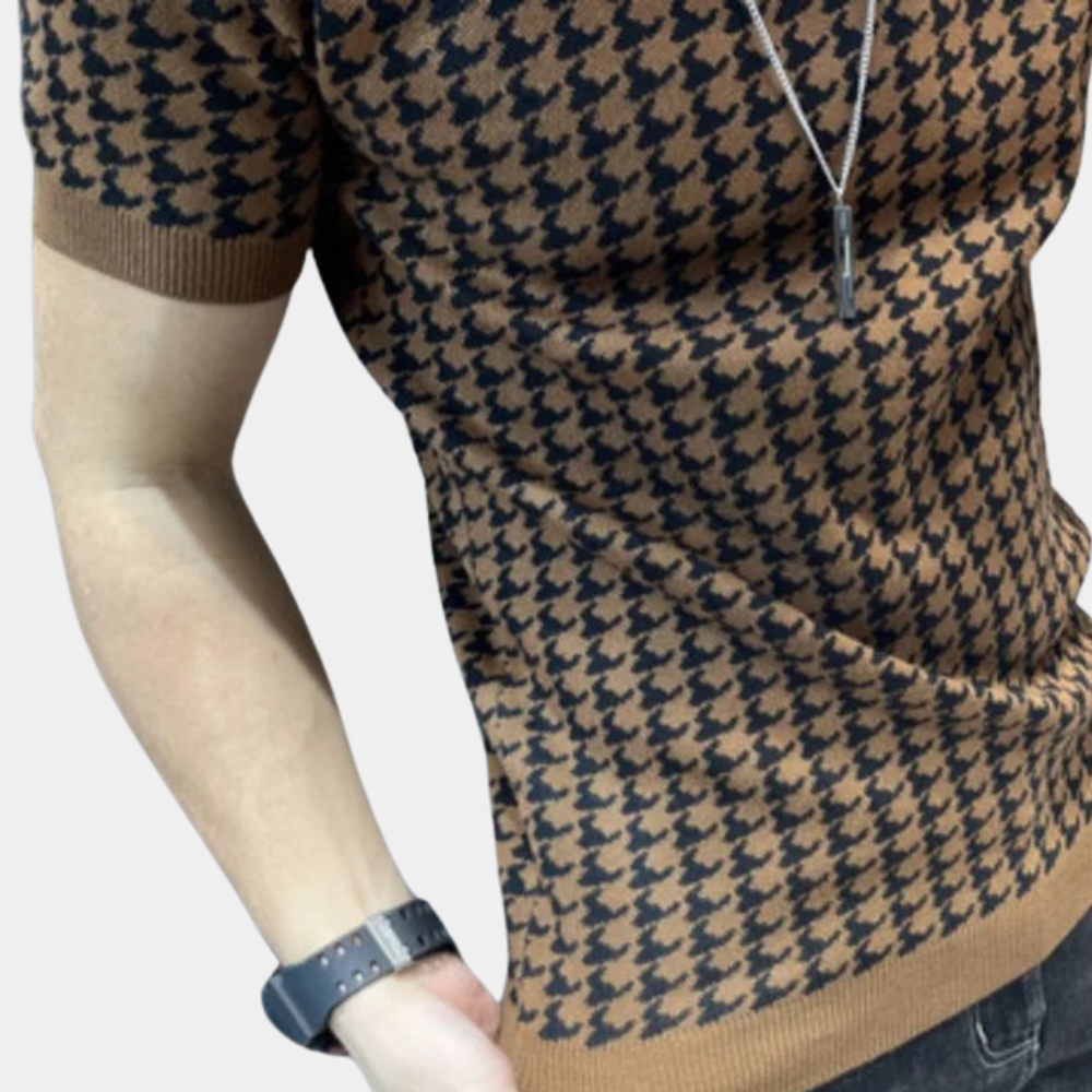 Adrianus - Houndstooth Style Summer Shirt for Men