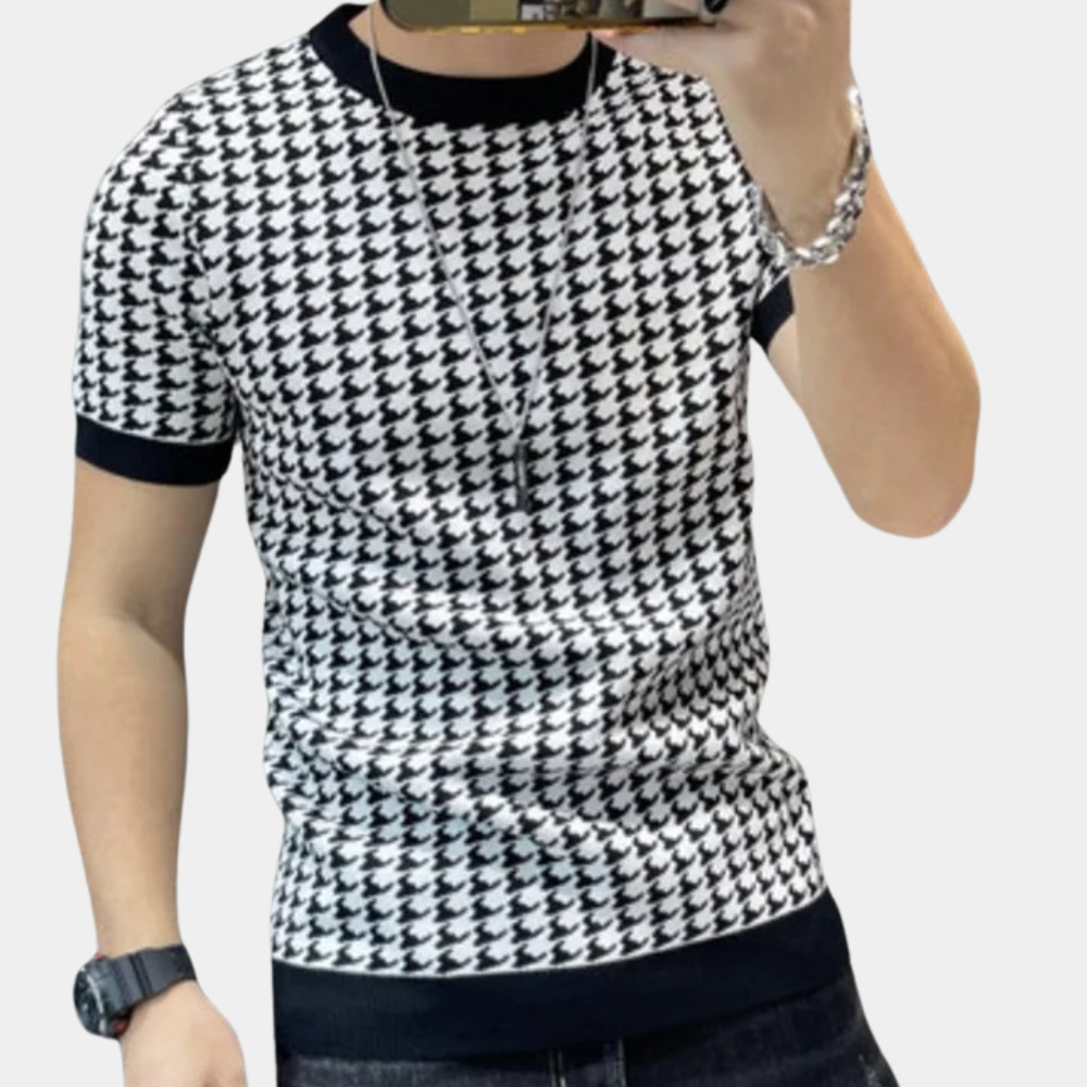 Adrianus - Houndstooth Style Summer Shirt for Men