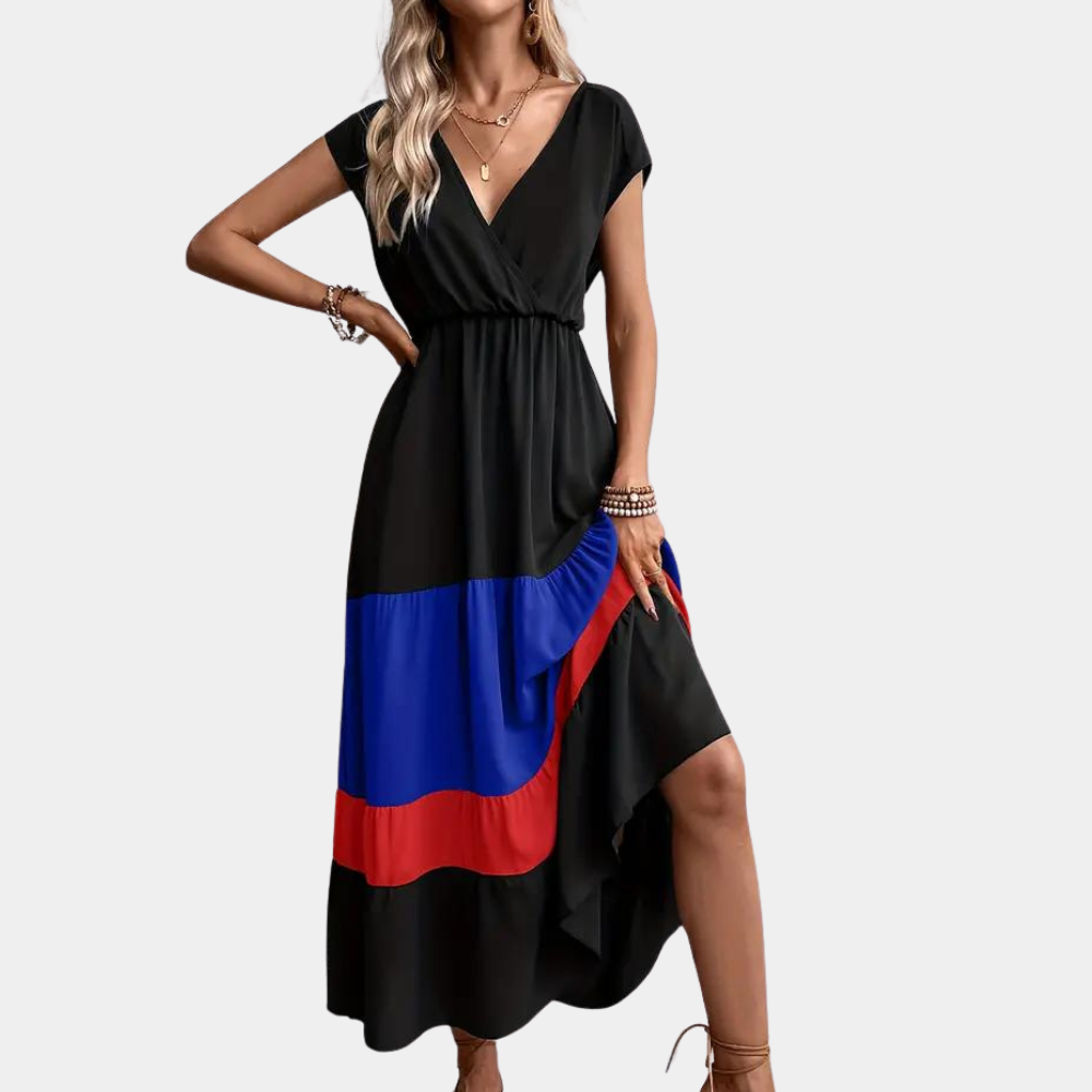 Casual ladies' dress with v-neck for summer