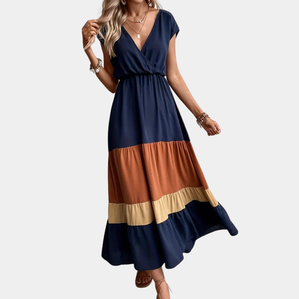 Casual ladies' dress with v-neck for summer
