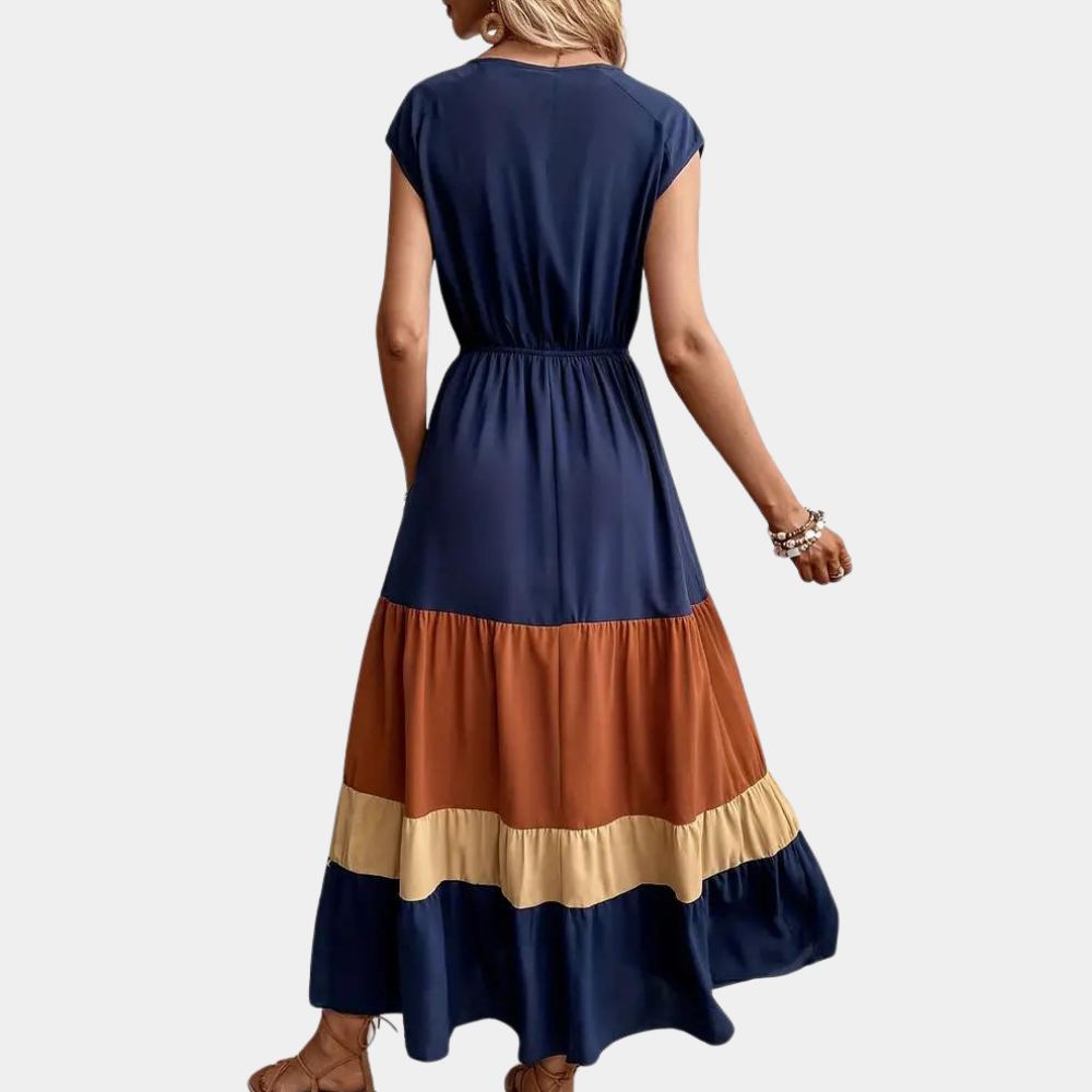 Casual ladies' dress with v-neck for summer