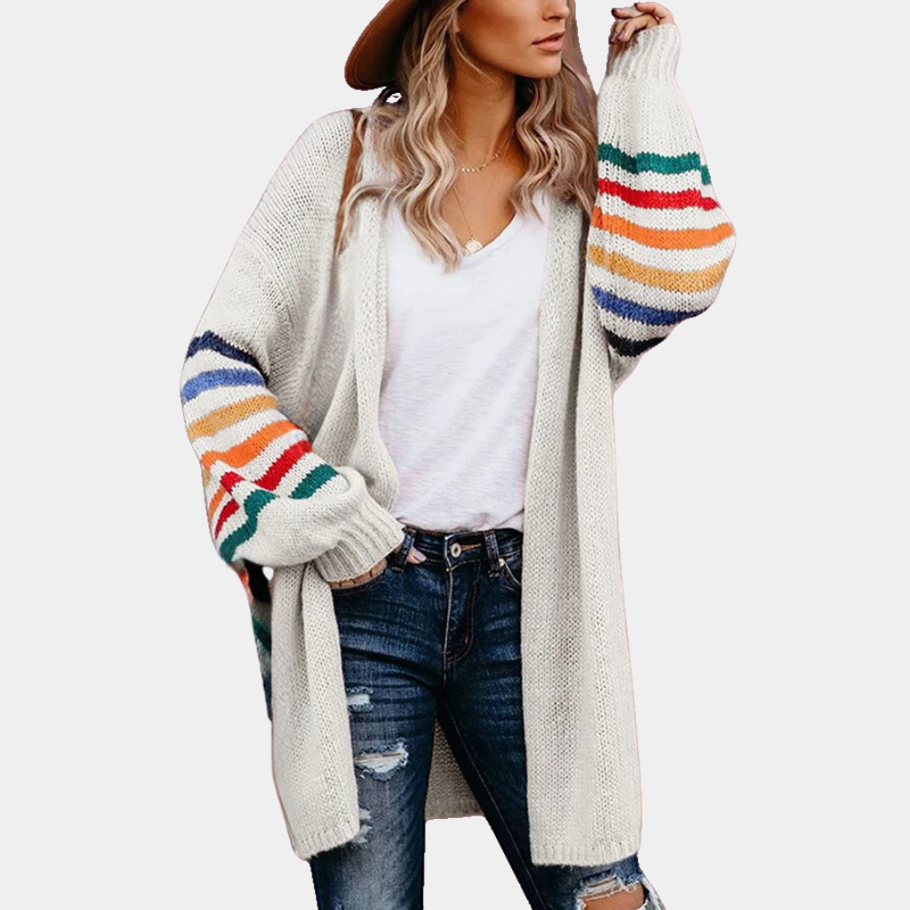 Summer Ladies' Cardigan with Rainbow Print