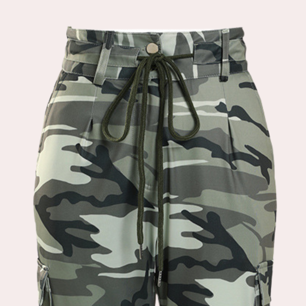 Camouflage Ladies Cargo Trousers for Summer
