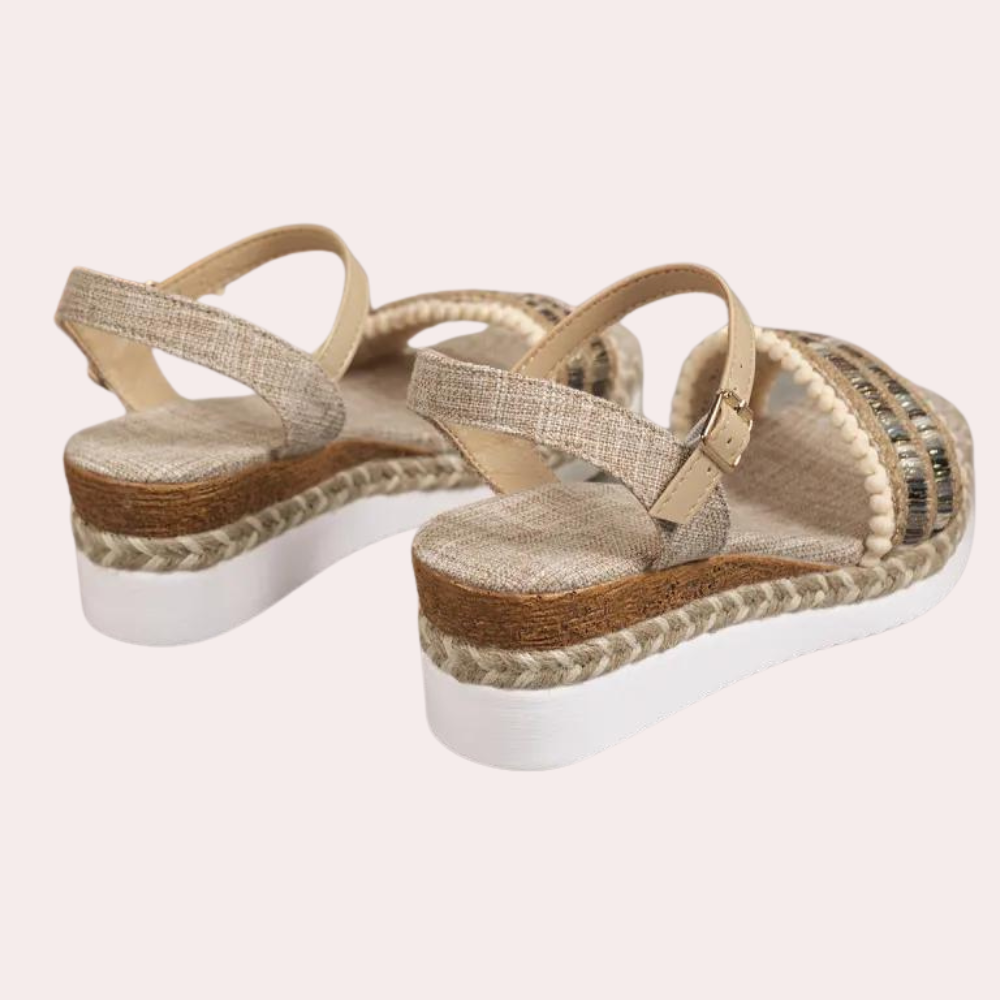 Braided women's wedge sandals for summer