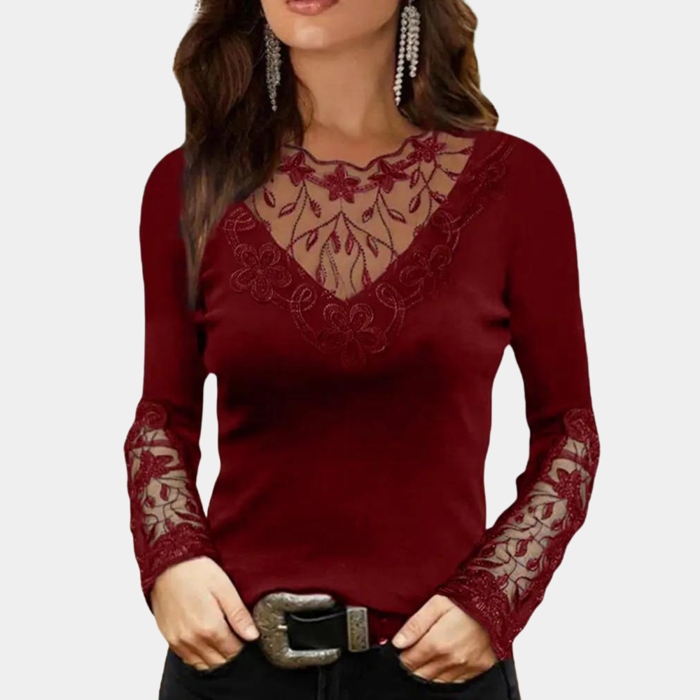 Stylish Lace Women's Blouse for Summer