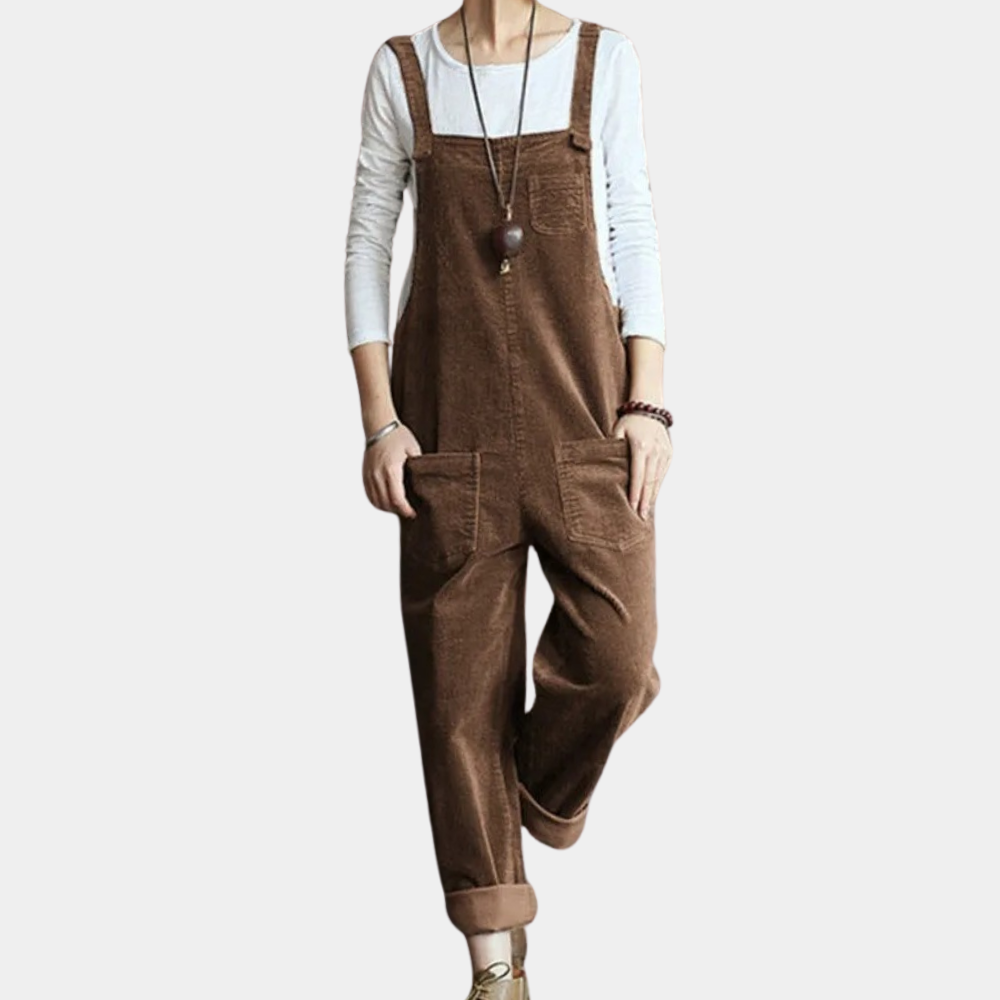 Casual corduroy summer jumpsuit for women