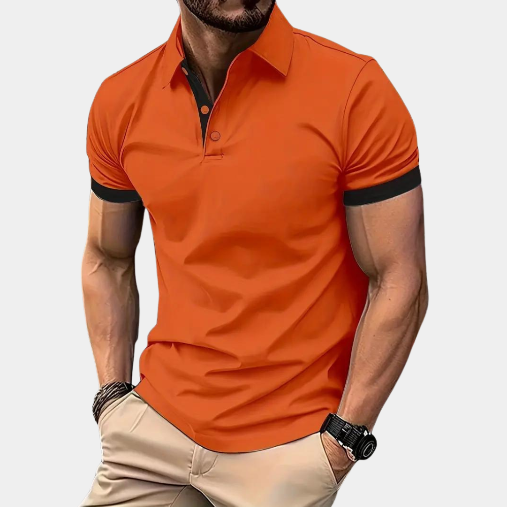 Stylish Orange Men's Polo Shirt for Summer