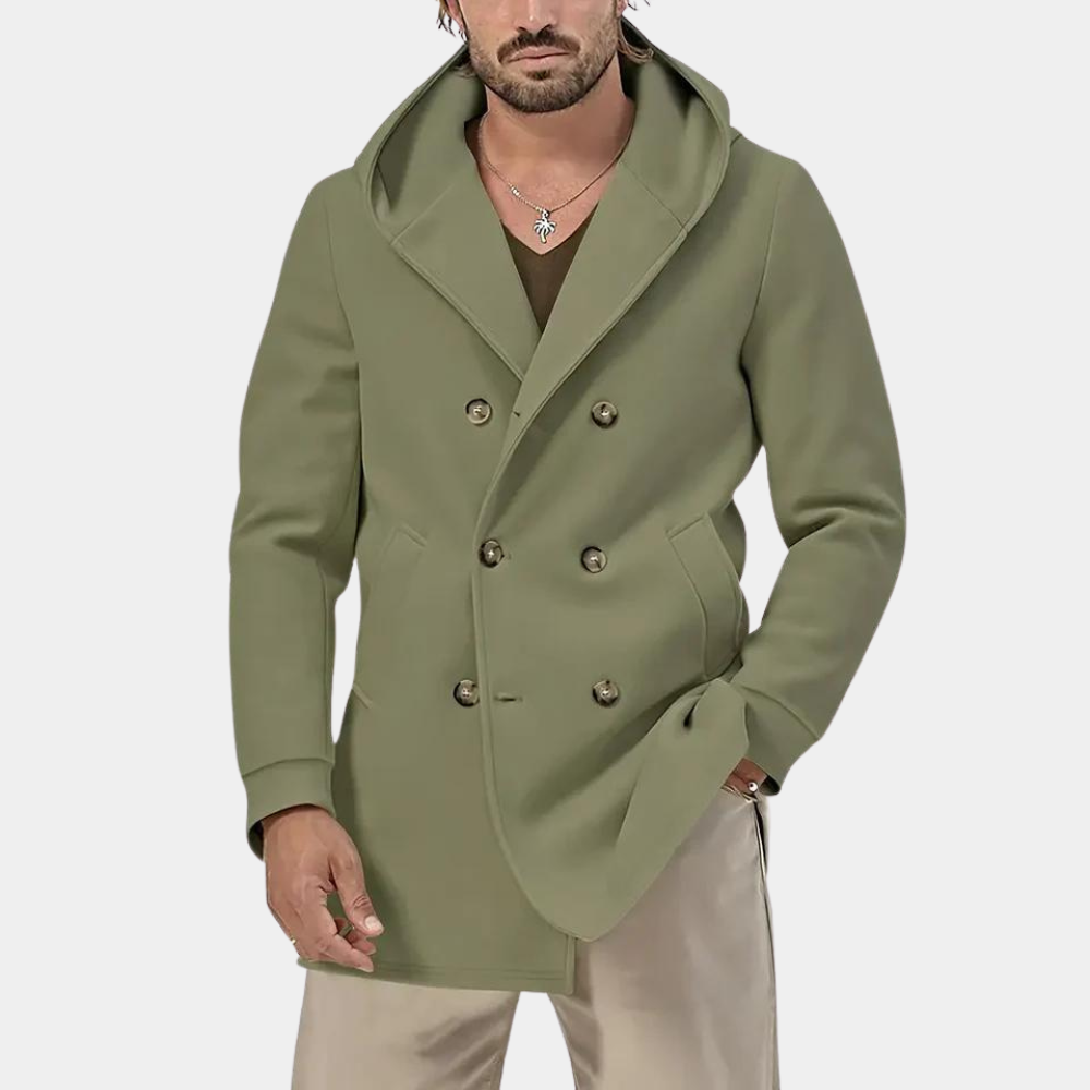 Casual trench coat for men with hood