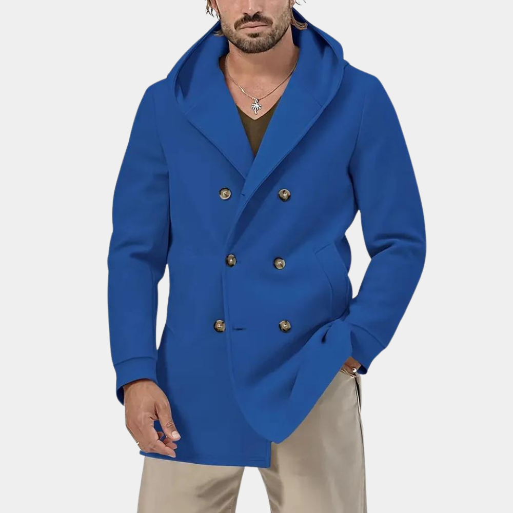 Casual trench coat for men with hood