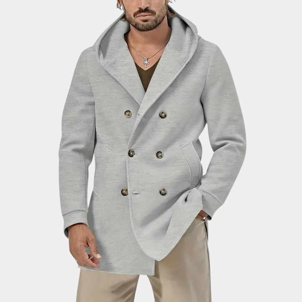 Casual trench coat for men with hood