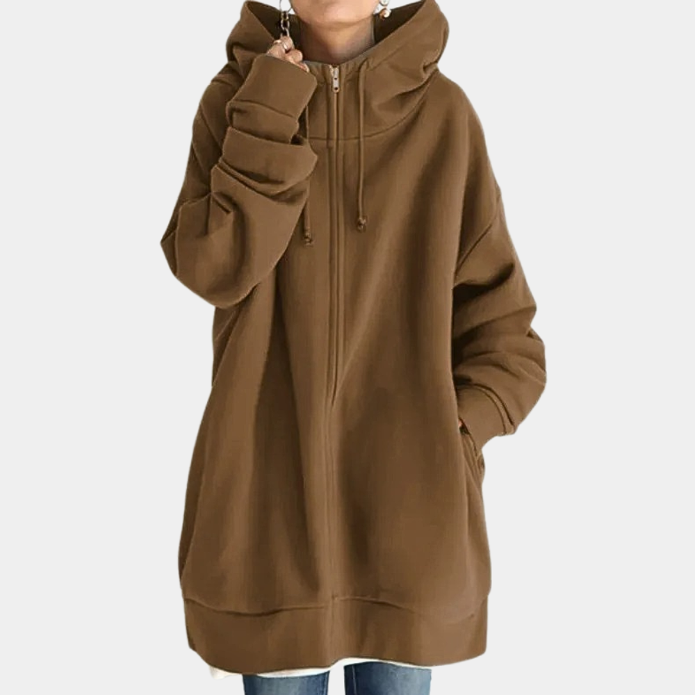 Stylish summer zip-up hoodie for women
