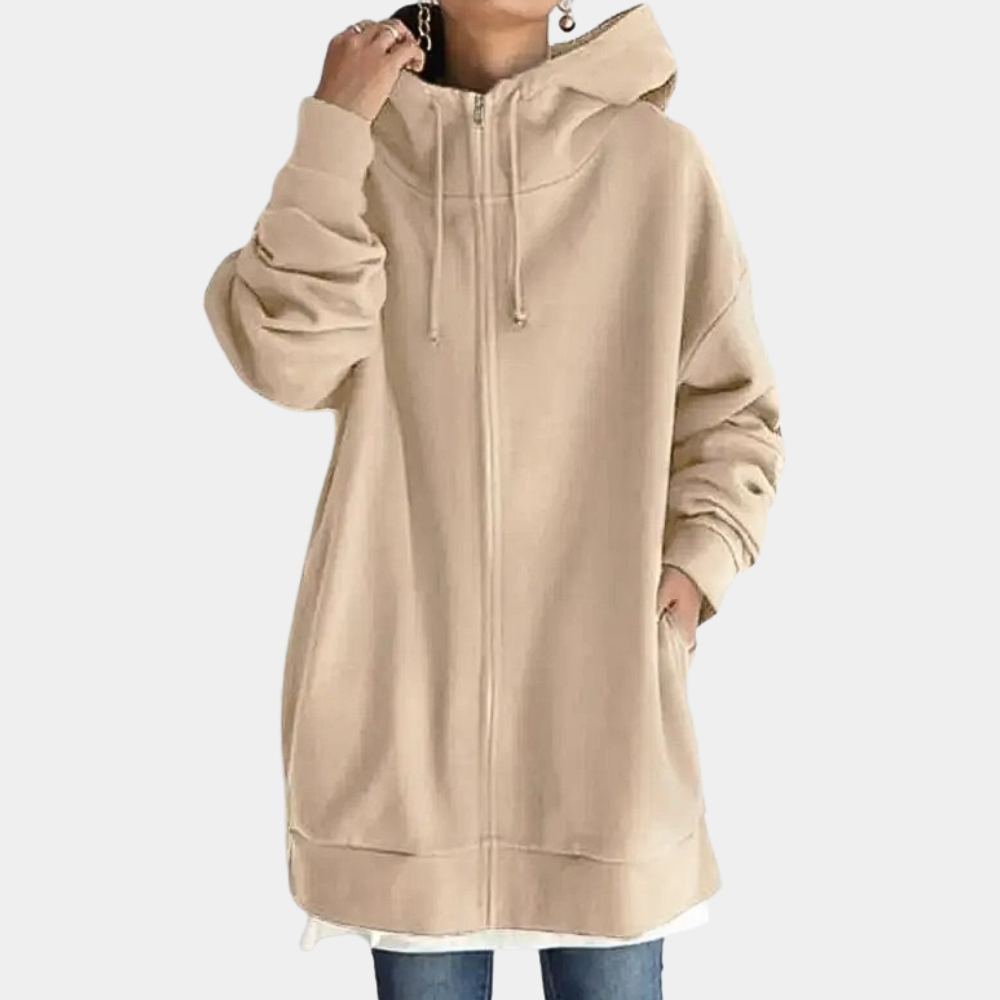 Stylish summer zip-up hoodie for women