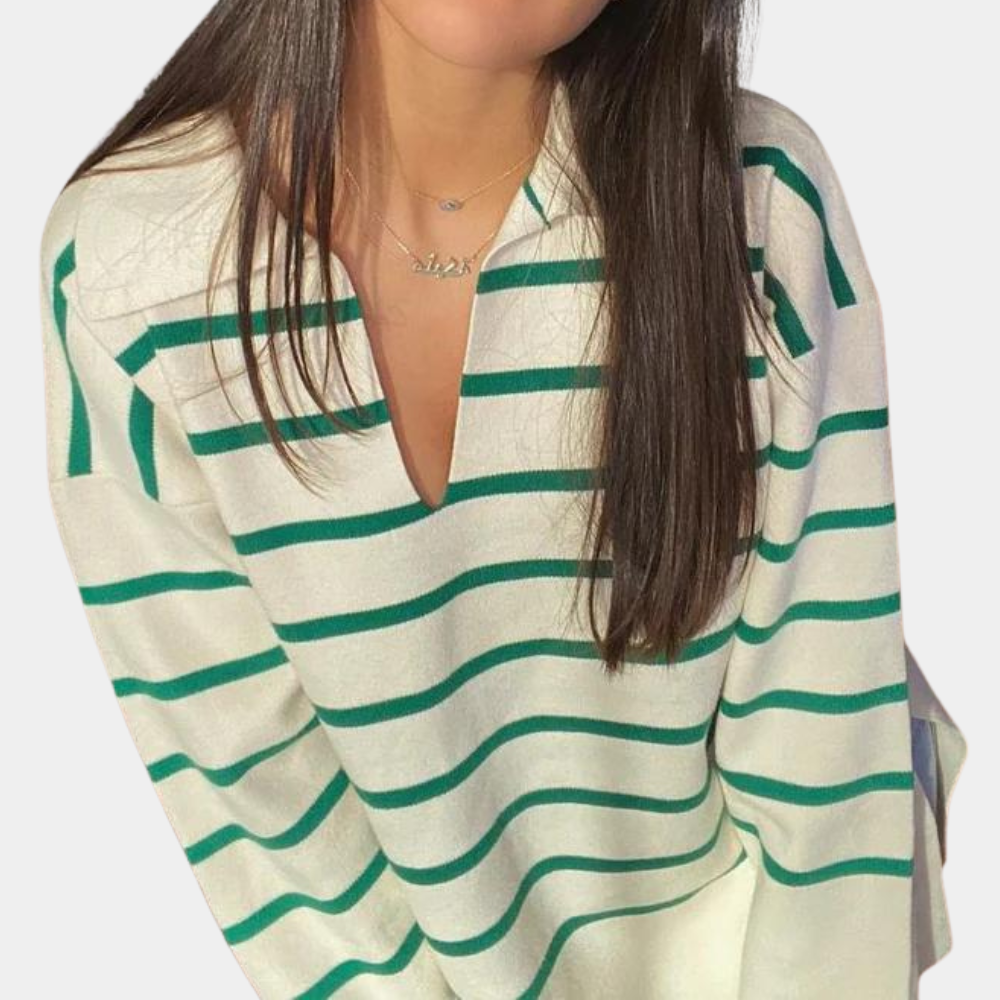 Striped Oversized Women's Jumper for Summer