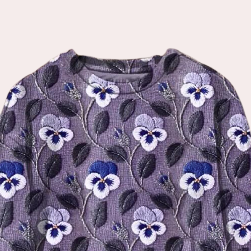 Cora - Lightweight Ladies' Sweater with Floral Embroidery for Summer