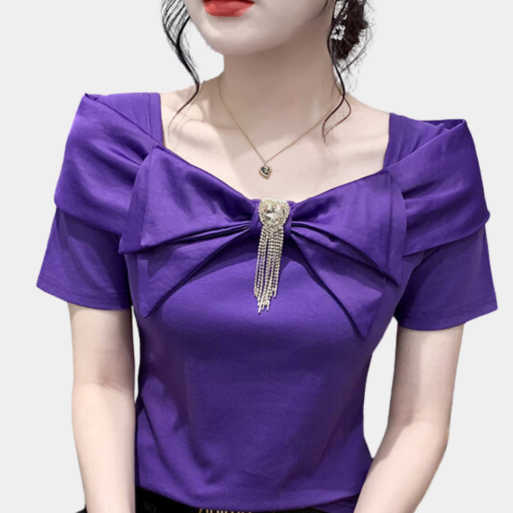 Belinda - Charming Summer Bow Blouse for Women
