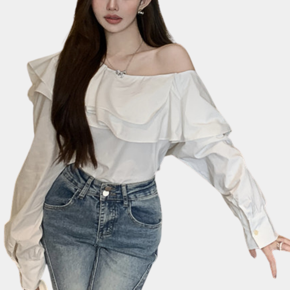 Alena - Elegant Off-Shoulder Summer Blouse for Women