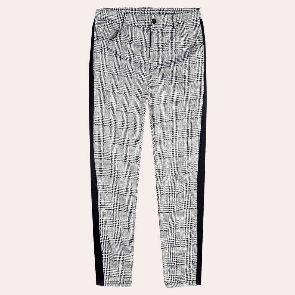 Anton - Retro Men's Skinny-Fit Checked Summer Trousers