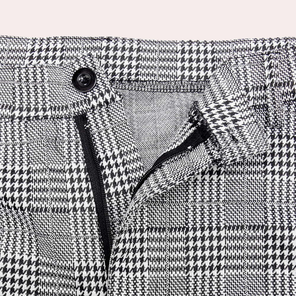 Anton - Retro Men's Skinny-Fit Checked Summer Trousers