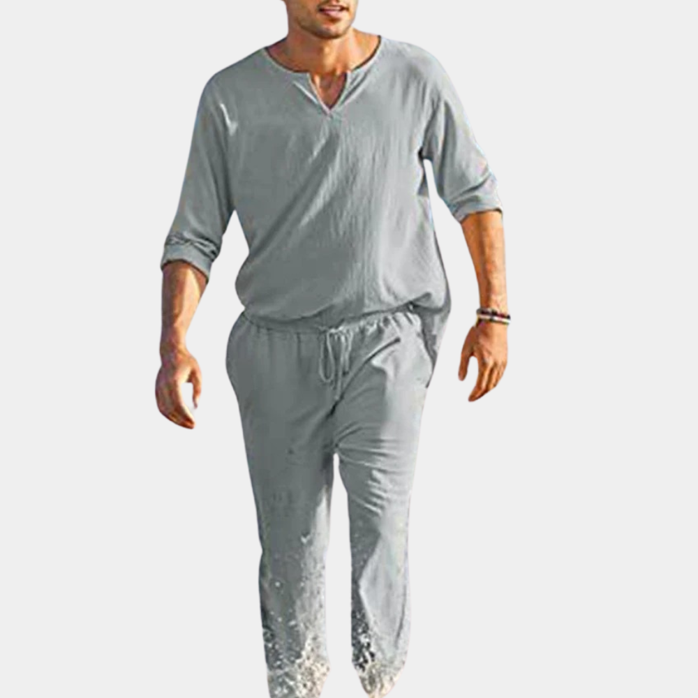 Adorjan - Modern Cotton Men's 2-Piece Set for Summer Adventures