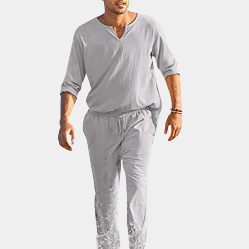 Adorjan - Modern Cotton Men's 2-Piece Set for Summer Adventures