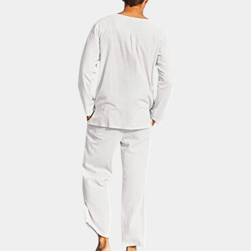 Adorjan - Modern Cotton Men's 2-Piece Set for Summer Adventures