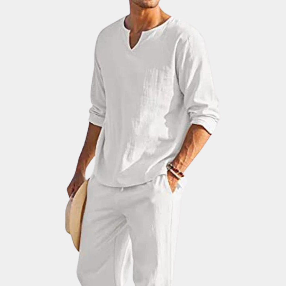 Adorjan - Modern Cotton Men's 2-Piece Set for Summer Adventures