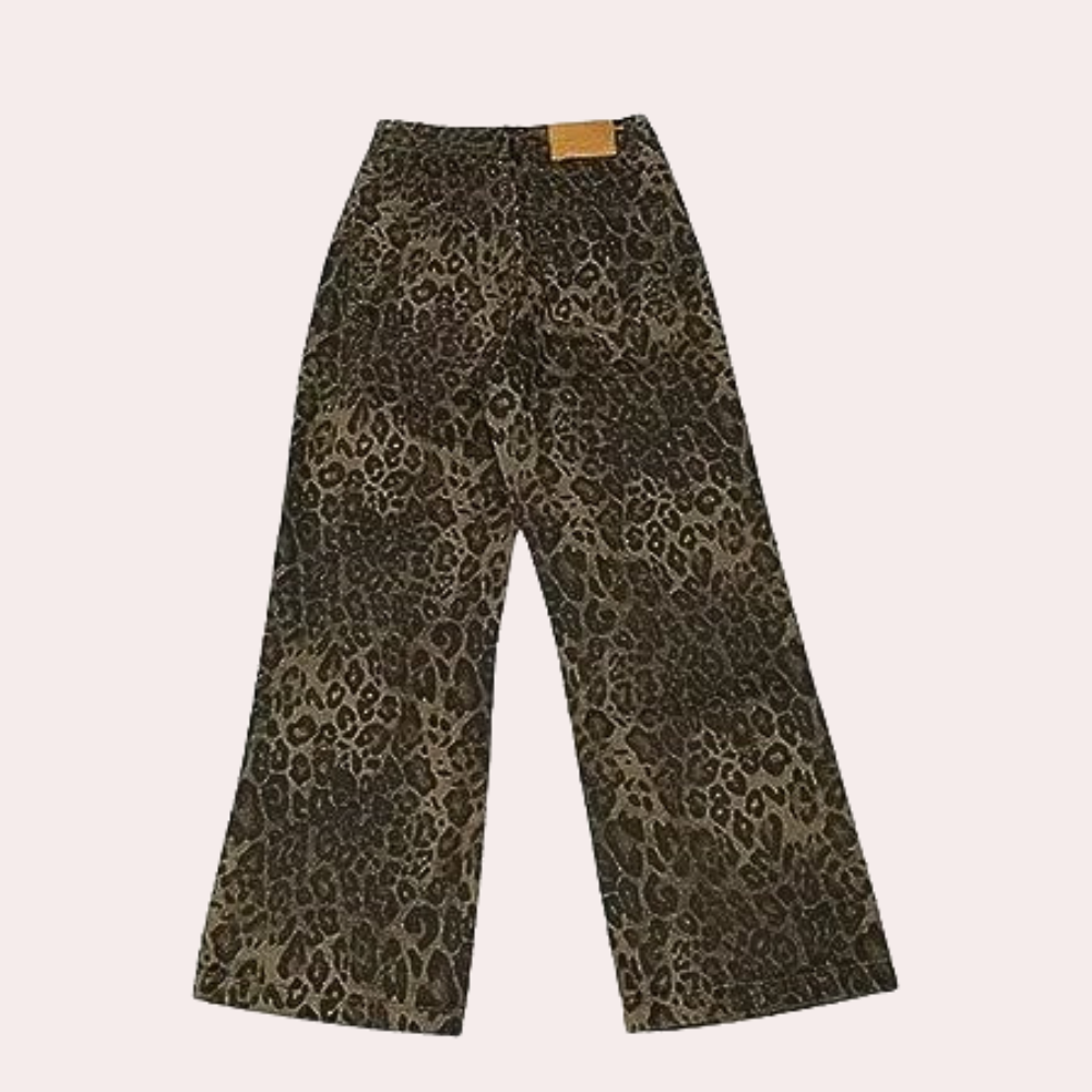 Xenobia - Ladies' Fashionable Summer Jeans with Leopard Print