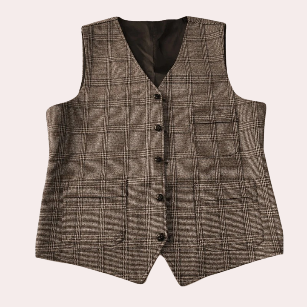 Classic Checked Men's Waistcoat for Summer