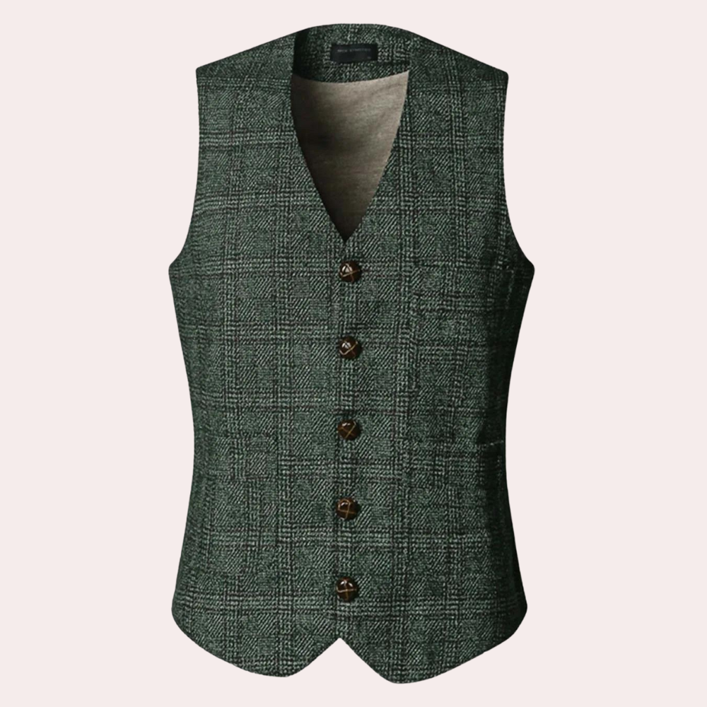 Classic Checked Men's Waistcoat for Summer