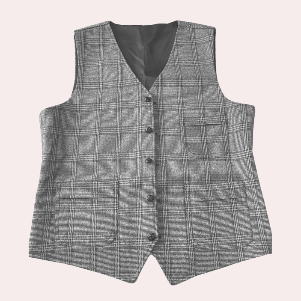 Classic Checked Men's Waistcoat for Summer