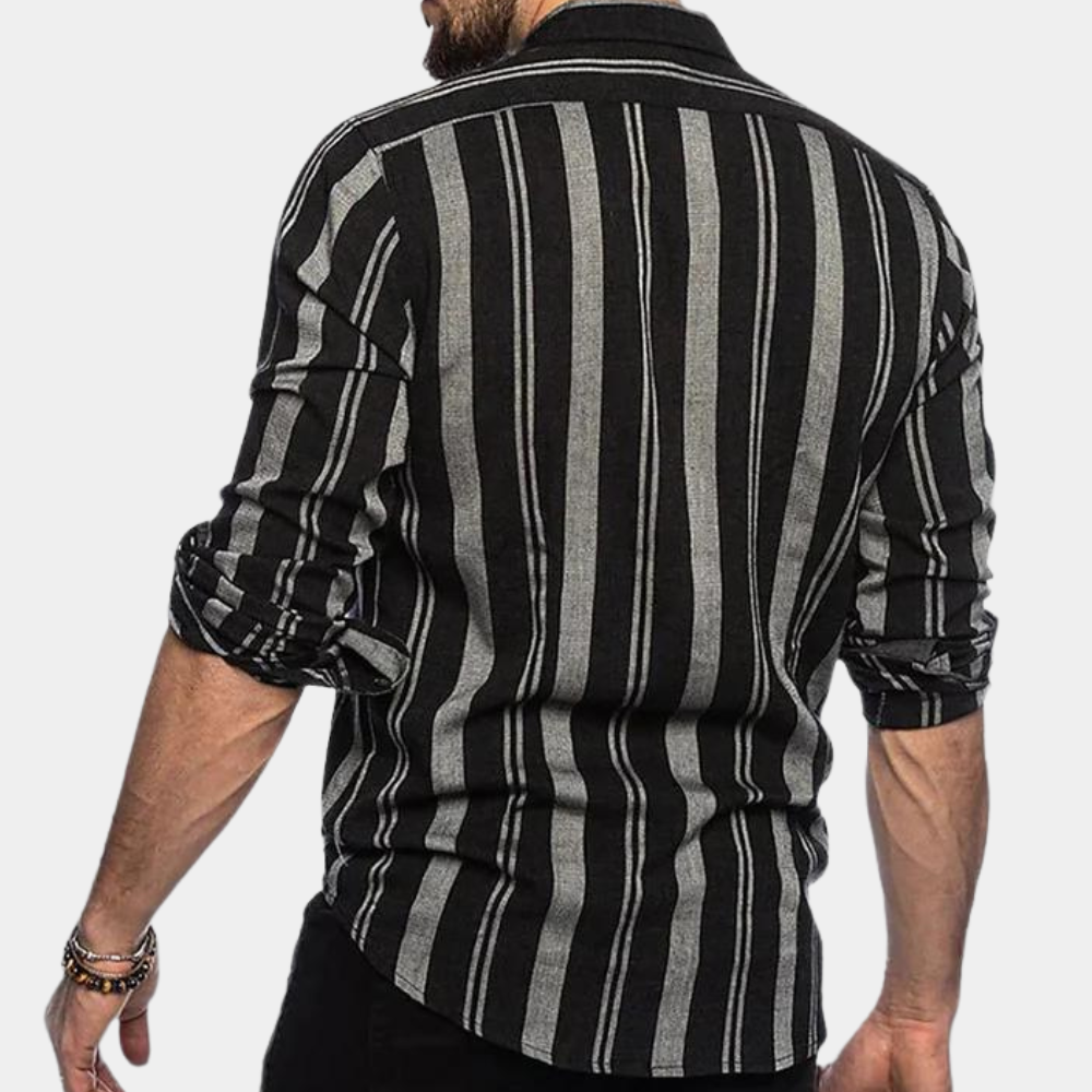 Striped Men's Long Sleeve Shirt for Summer