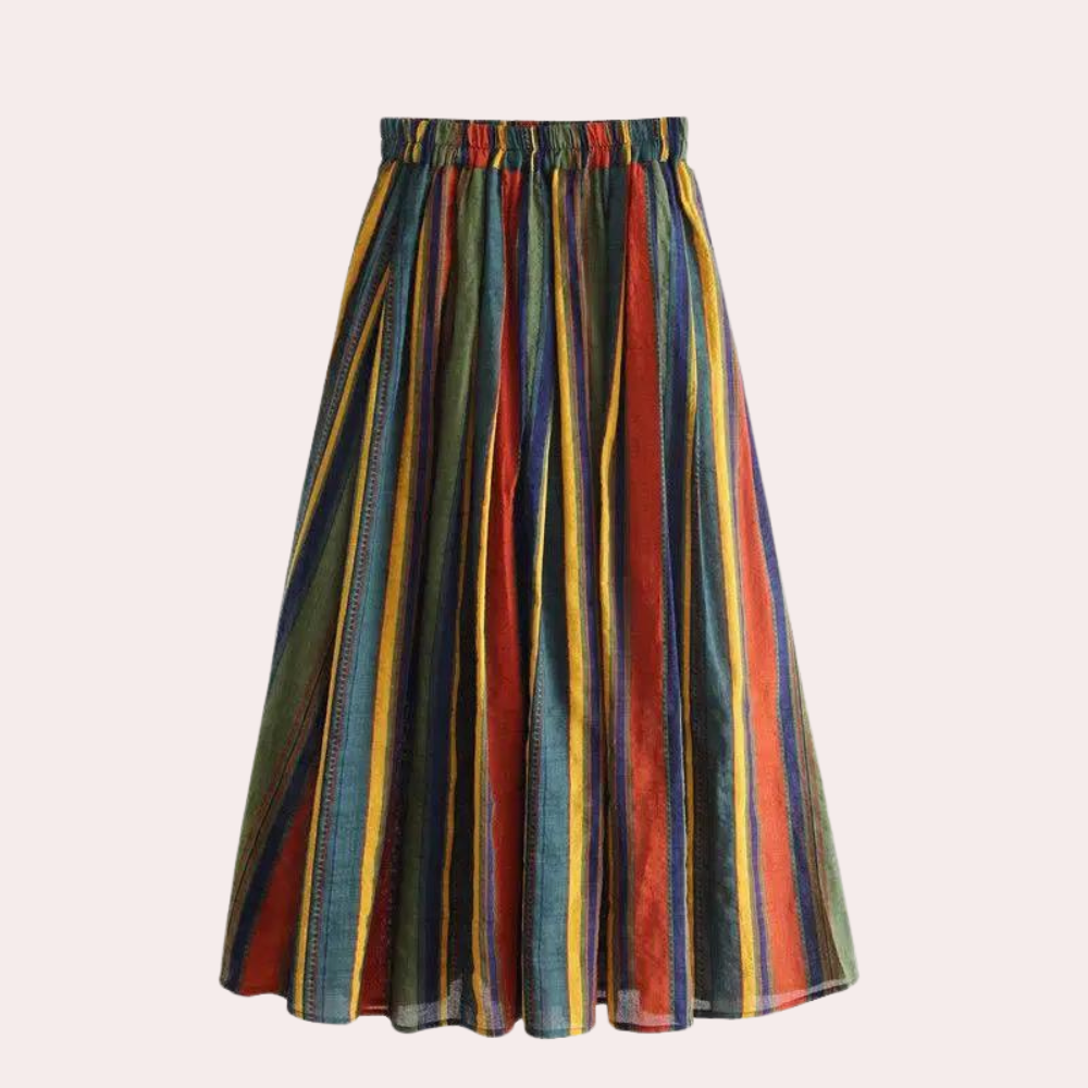 Striped Retro Summer Skirt for Women