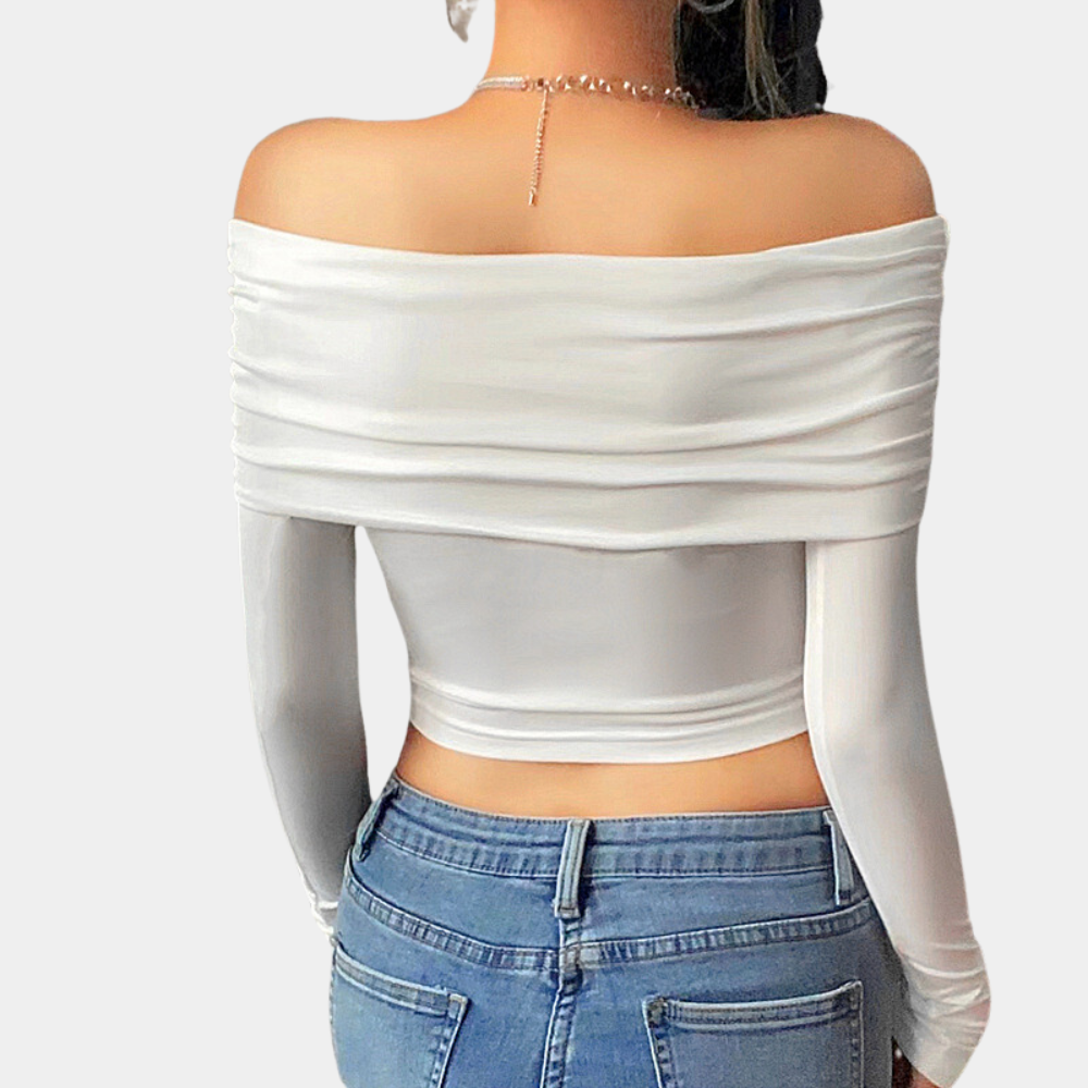 Women's Long Sleeve Off-Shoulder Top for Summer