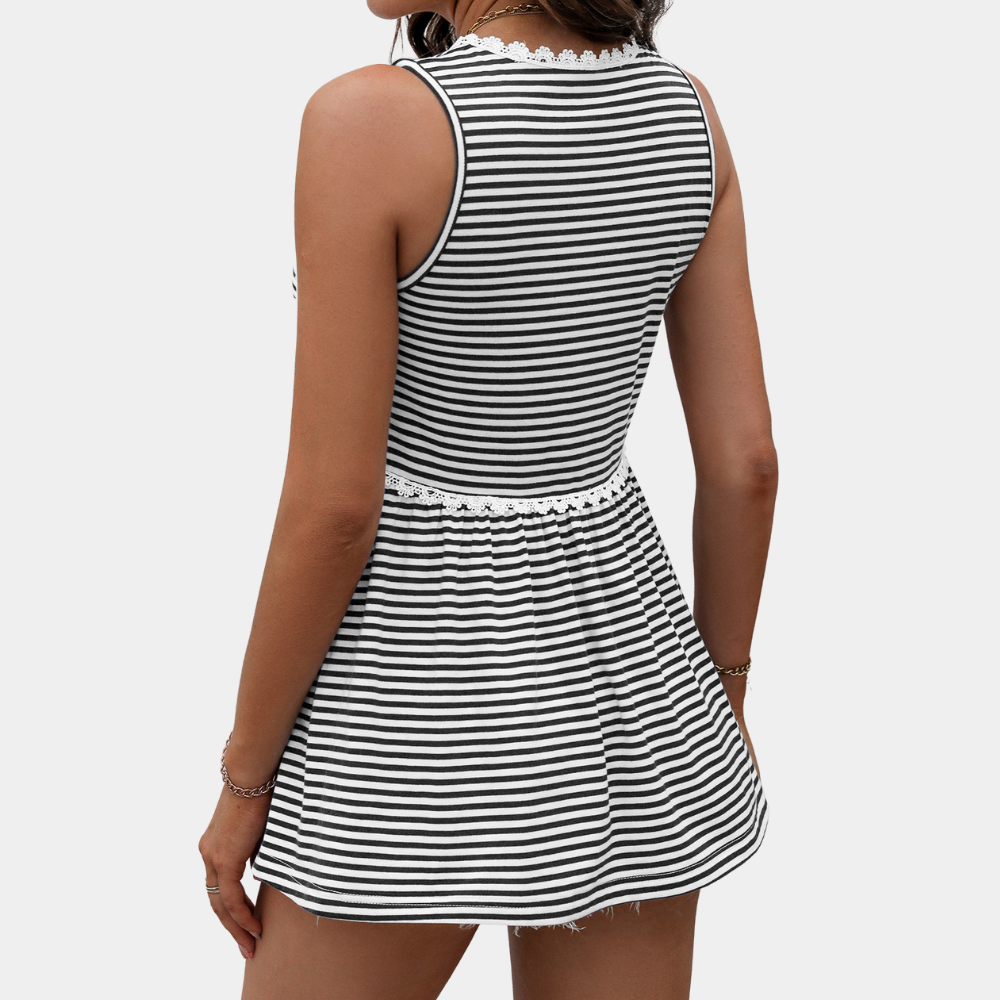 Striped Knitted Summer Tank Top for Women