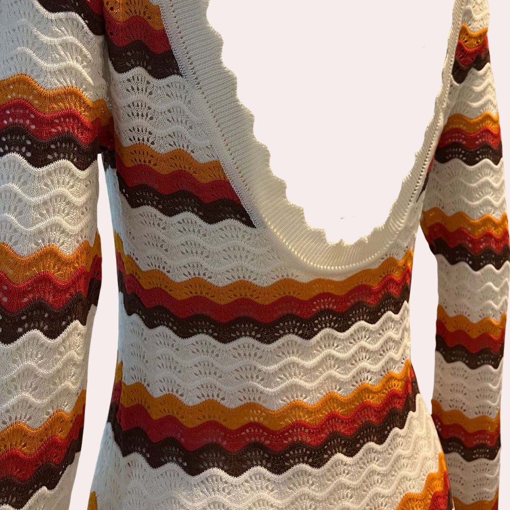 Stylish Summer Knitted Dress with Stripes for Women