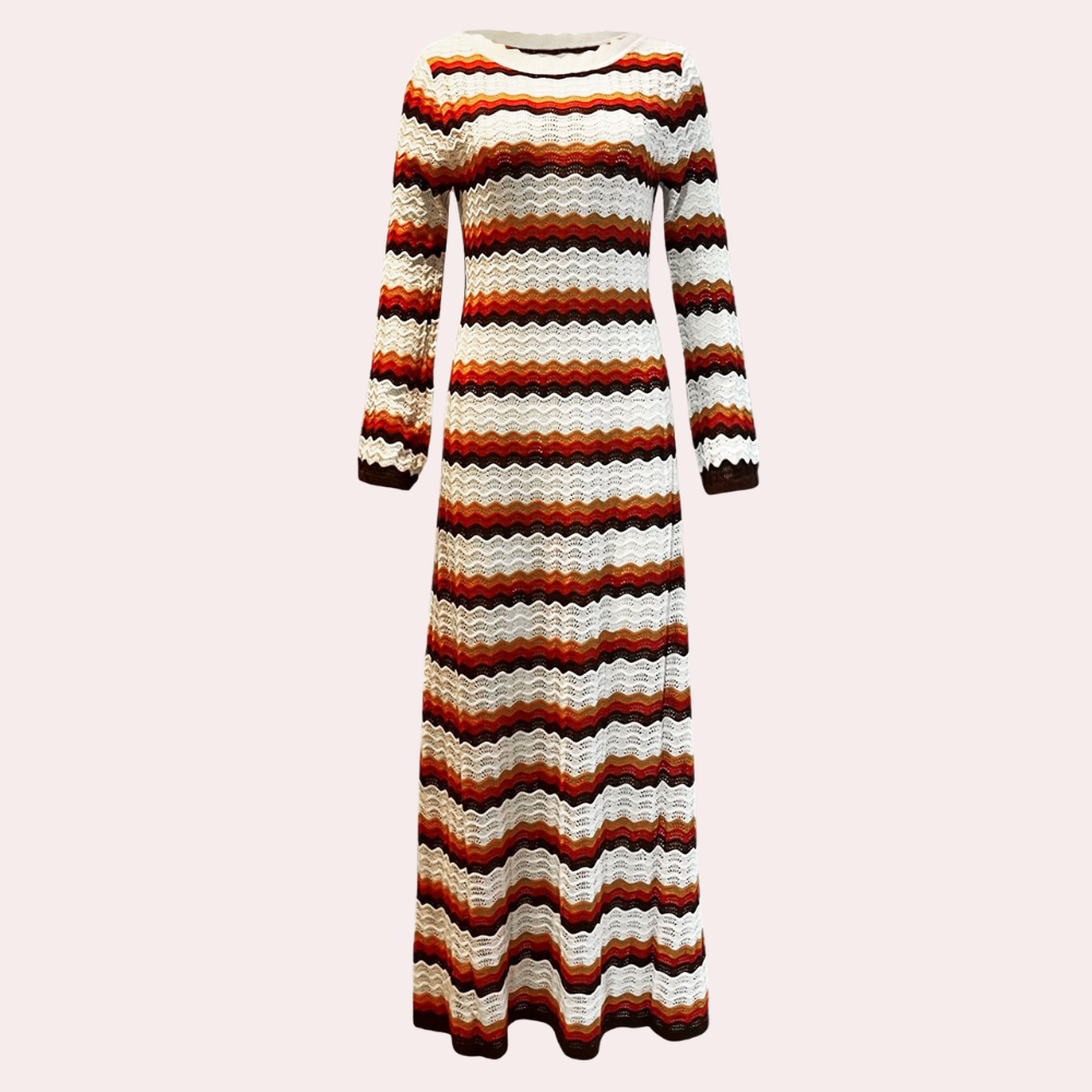 Stylish Summer Knitted Dress with Stripes for Women