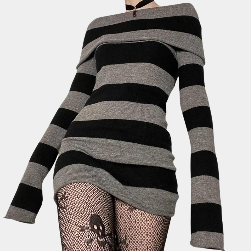 Stylish Knitted Off-Shoulder Mini Summer Dress for Women