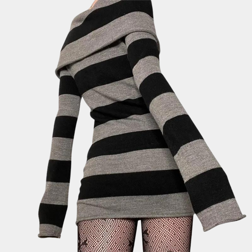 Stylish Knitted Off-Shoulder Mini Summer Dress for Women