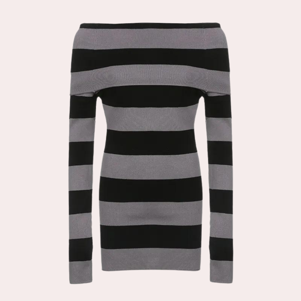 Stylish Knitted Off-Shoulder Mini Summer Dress for Women