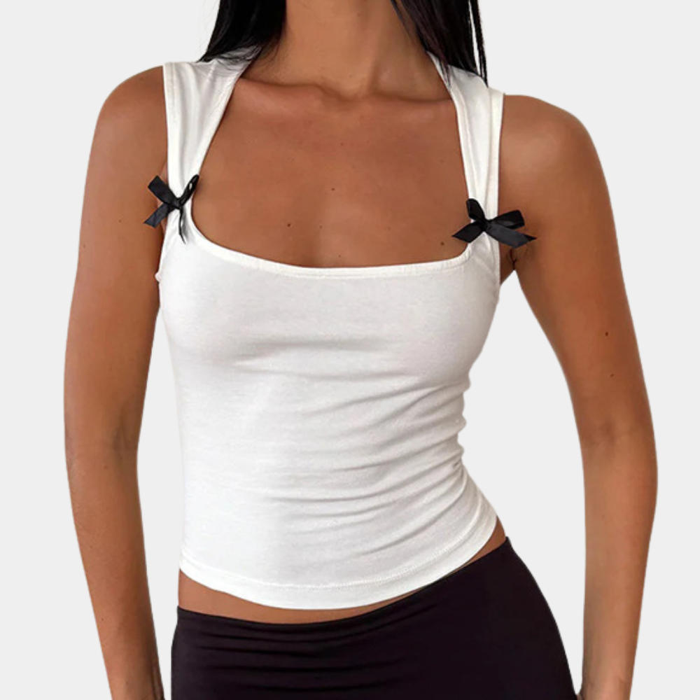 Summer Classic Women's Top with Ribbon