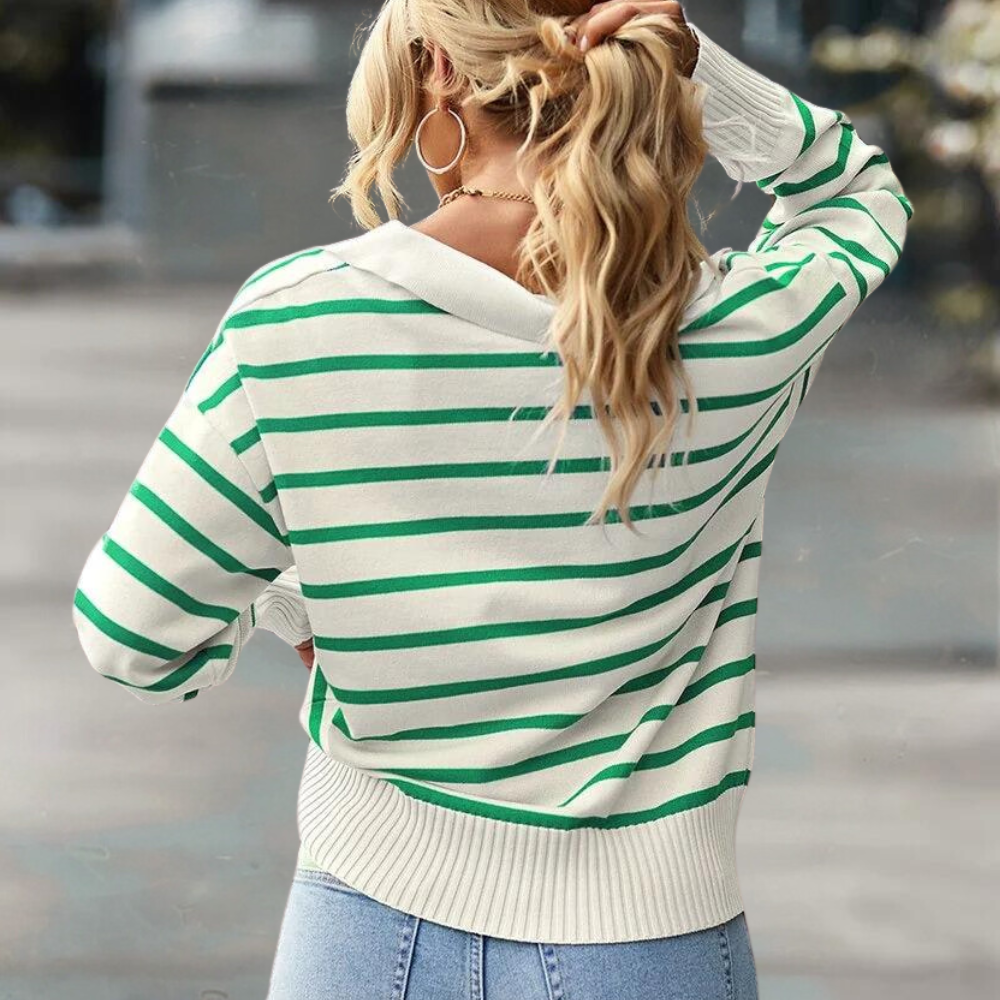 Casual striped ladies' sweater for summer