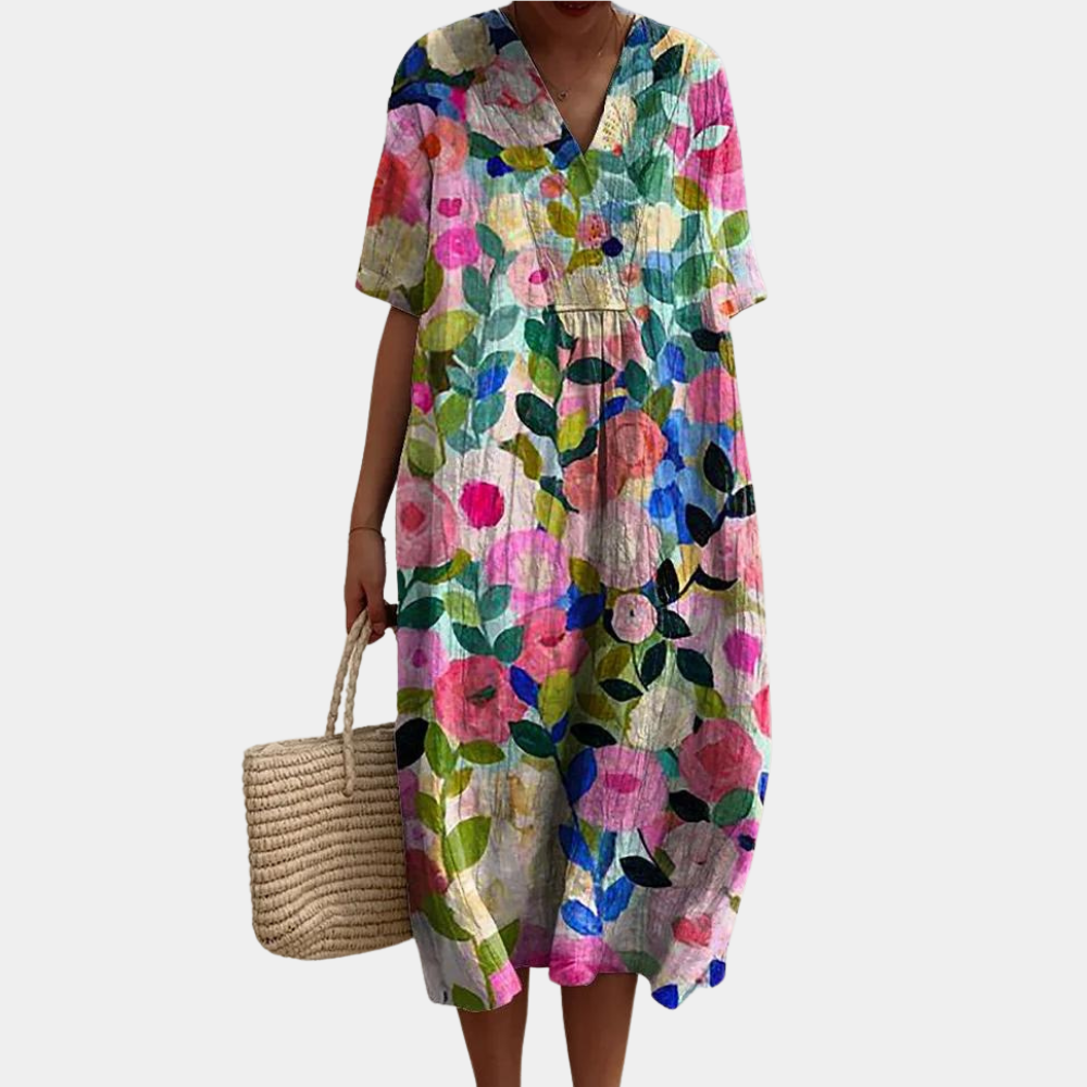 Summer Colourful Floral Dress for Women
